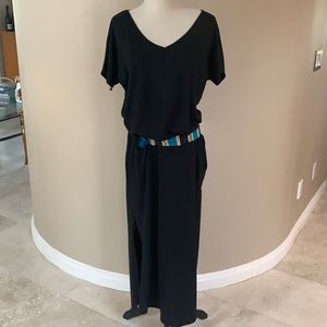 Elfin Black Jersey Maxi Dress S